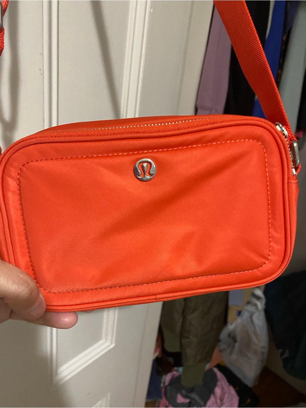 lululemon athletica Orange Crossbody camera 2L Bag great condition